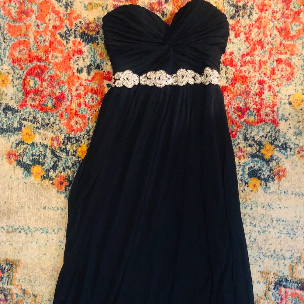 ⚡️Floor Length Strapless Navy Formal Dress⚡️